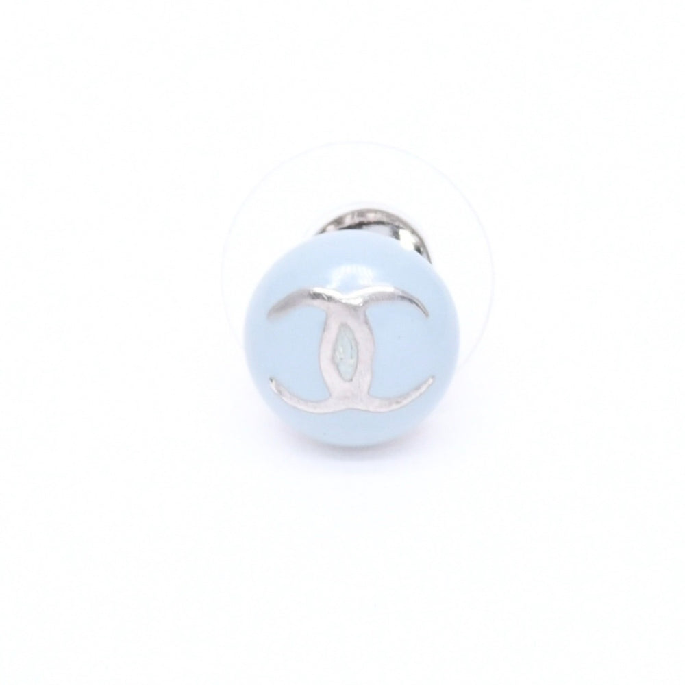 極美品 CHANEL シャネル ピアス イヤリング ココマーク ライトブルー ブルー ミニ 03 C刻印 片耳 重量約1.20g フランス製 中古 4c060801