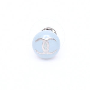 極美品 CHANEL シャネル ピアス イヤリング ココマーク ライトブルー ブルー ミニ 03 C刻印 片耳 重量約1.20g フランス製 中古 4c060801