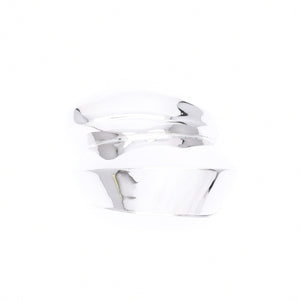 極美品 Alexander McQueen アレキサンダーマックイーン Sculptual Cuff スカルプチュアル カフ バングル サイズM ブラス シルバー 中古 4a006637