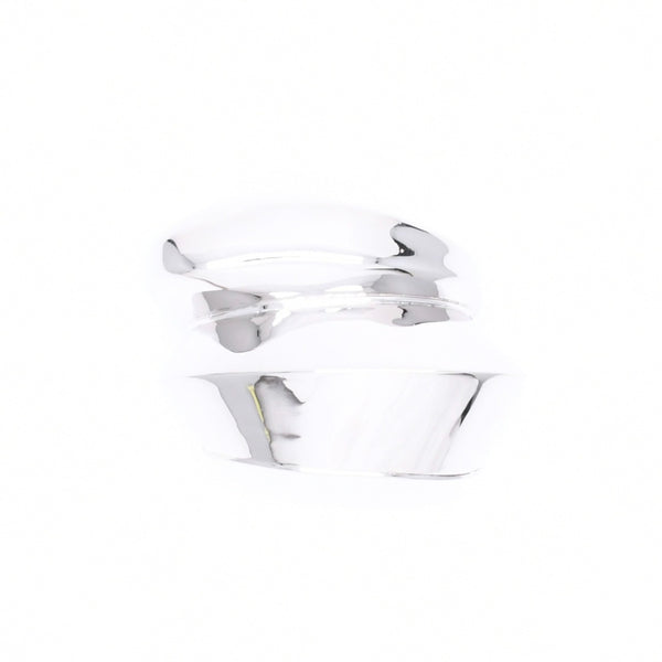 極美品 Alexander McQueen アレキサンダーマックイーン Sculptual Cuff スカルプチュアル カフ バングル サイズM ブラス シルバー 中古 4a006637