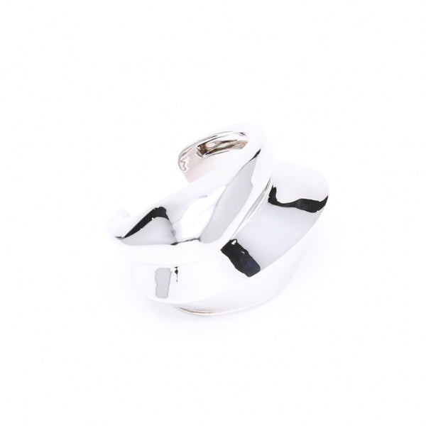極美品 Alexander McQueen アレキサンダーマックイーン Sculptual Cuff スカルプチュアル カフ バングル サイズM ブラス シルバー 中古 4a006637