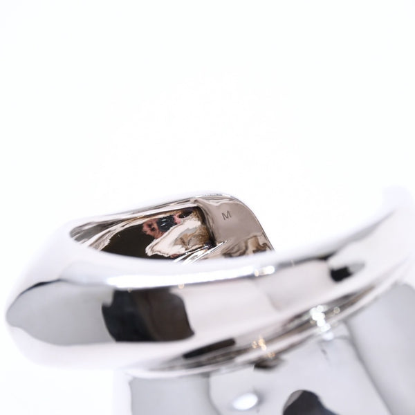 極美品 Alexander McQueen アレキサンダーマックイーン Sculptual Cuff スカルプチュアル カフ バングル サイズM ブラス シルバー 中古 4a006637