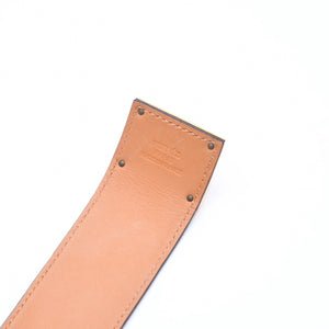 極美品 HERMES エルメス ケリードッグ ブレスレット バングル GP レザー ◻︎R刻印 グリーン ゴールド金具 中古 4a006569