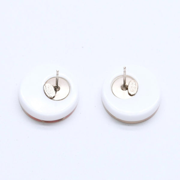 Very Good Condition CHANEL Earrings Coco Mark Rhinestone Weight 2.92 8c Engraved White Clear Gold Hardware Used 4c059960