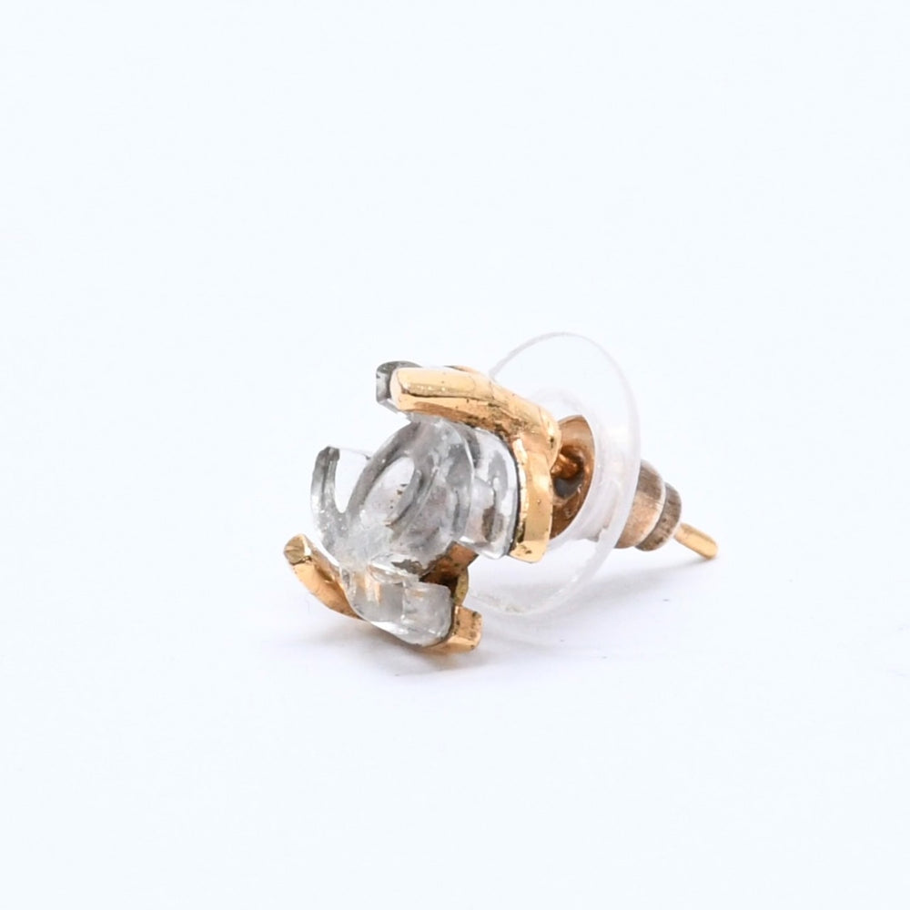 CHANEL シャネル ココマーク ピアス アクセサリー 重量約2.28g 02A刻印 メタル クリア ゴールド 両耳用 美品 中古 4c066599