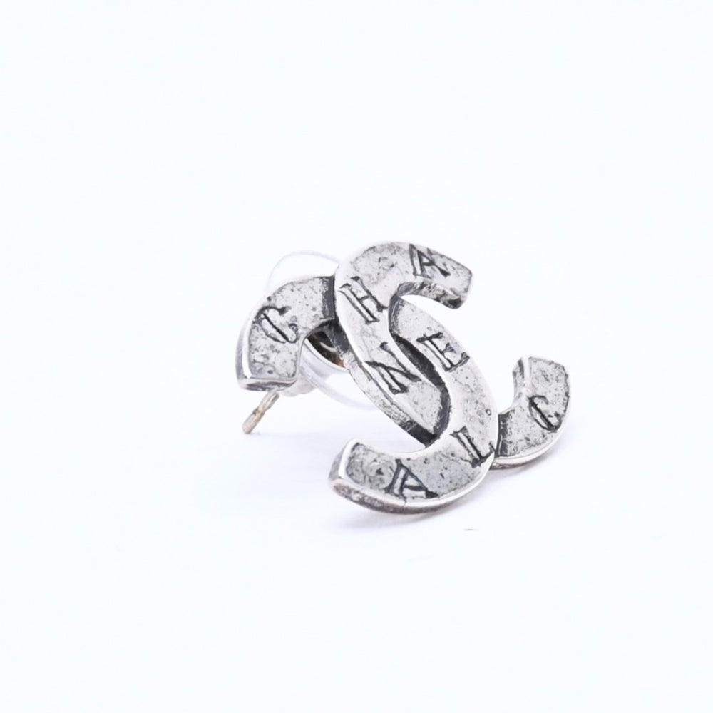 CHANEL Coco Mark Cambon Line Silver Earrings Vintage Weight Approx. 4.03g Good Condition Used 4c067077