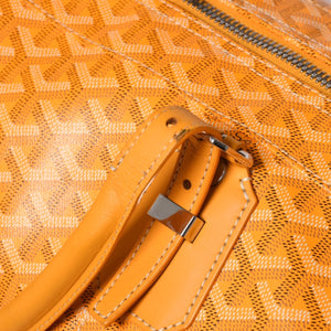 GOYARD ゴヤール ボーイング65 ボストンバッグ ヘリンボーン ゴヤールデインキャンバス イエロー シルバー金具 美品 中古 4a006424
