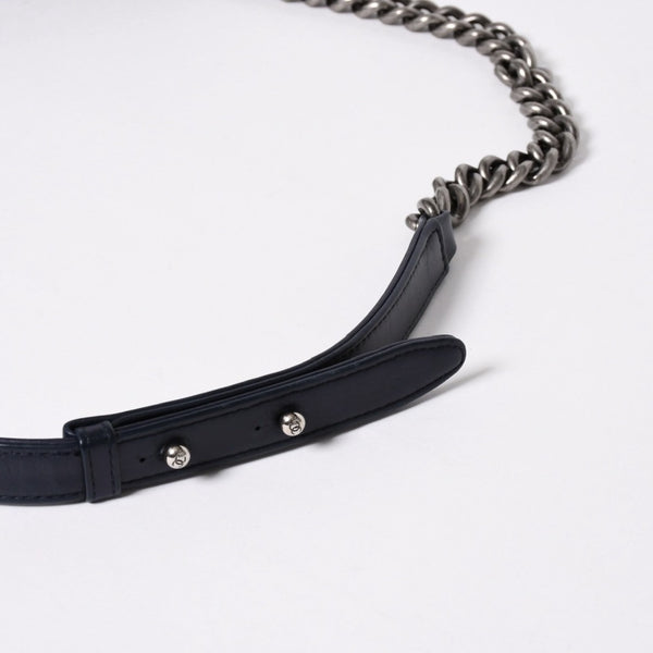 極美品 CHANEL シャネル ボーイシャネル チェーンショルダーバッグ 21番台 V字ステッチ シェブロン ココマーク ラムスキン 2way 中古 4a006435