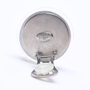 Very good condition CHANEL Coco mark earrings Weight approx. 16.22g 97P stamp Resin metal Aurora Clear Silver Binaural Used 4c068849