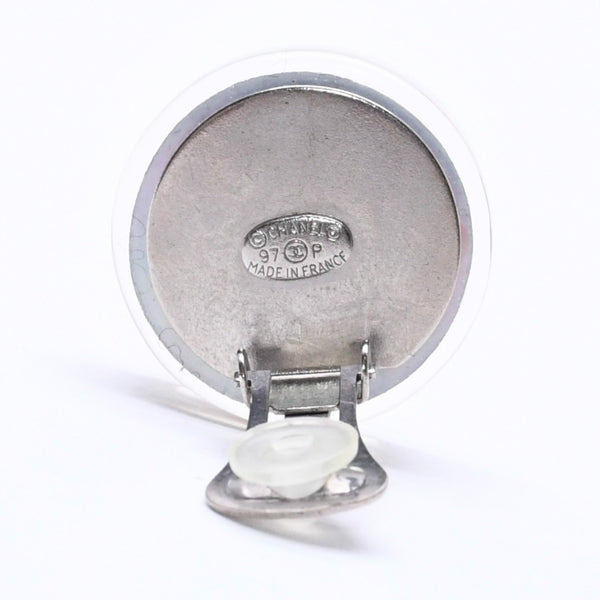 Very good condition CHANEL Coco mark earrings Weight approx. 16.22g 97P stamp Resin metal Aurora Clear Silver Binaural Used 4c068849