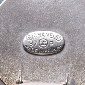 Very good condition CHANEL Coco mark earrings Weight approx. 16.22g 97P stamp Resin metal Aurora Clear Silver Binaural Used 4c068849