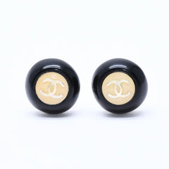 CHANEL シャネル ココマーク イヤリング 重量約10.08g 99A刻印 樹脂系 メタル ホワイト ブラック バイカラー 両耳用 美品 中古 4c070654
