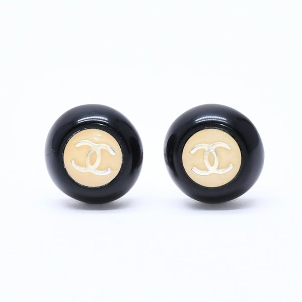 CHANEL シャネル ココマーク イヤリング 重量約10.08g 99A刻印 樹脂系 メタル ホワイト ブラック バイカラー 両耳用 美品 中古 4c070654