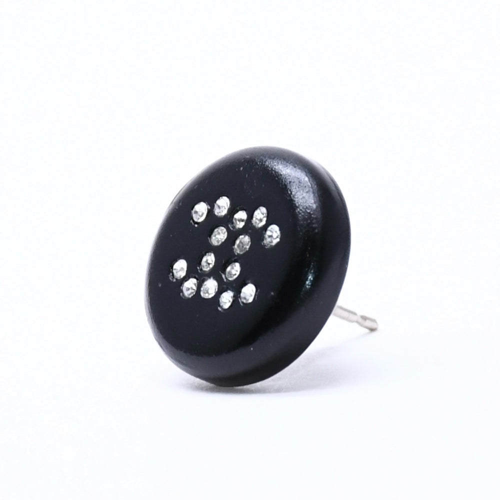 CHANEL シャネル ココマーク ピアス 重量約1.79g 00A刻印 樹脂系 ラインストーン ブラック 両耳用 美品 中古 4c071577