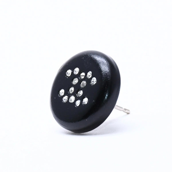 CHANEL シャネル ココマーク ピアス 重量約1.79g 00A刻印 樹脂系 ラインストーン ブラック 両耳用 美品 中古 4c071577