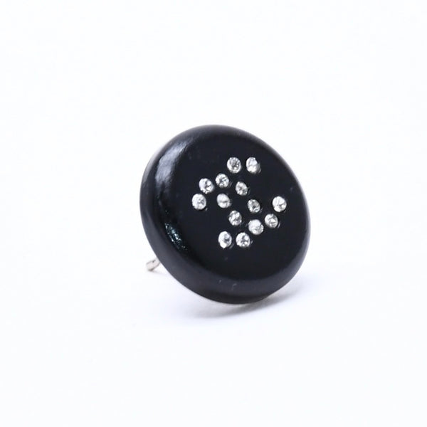 CHANEL シャネル ココマーク ピアス 重量約1.79g 00A刻印 樹脂系 ラインストーン ブラック 両耳用 美品 中古 4c071577