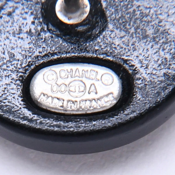 CHANEL シャネル ココマーク ピアス 重量約1.79g 00A刻印 樹脂系 ラインストーン ブラック 両耳用 美品 中古 4c071577