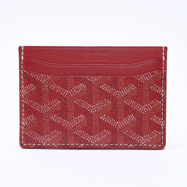 GOYARD ゴヤール サン・シュルピス カードケース レッド STSULPPMLTY02CL02X レザー PVC 美品 中古 4a004295