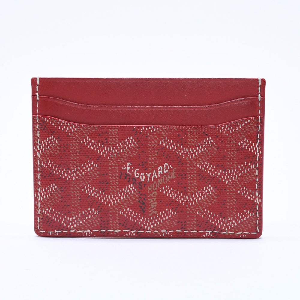 GOYARD ゴヤール サン・シュルピス カードケース レッド STSULPPMLTY02CL02X レザー PVC 美品 中古 4a004295