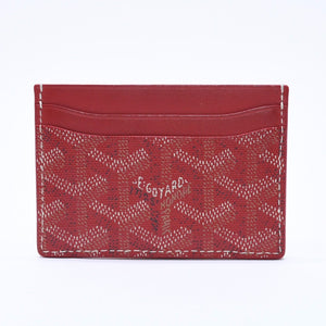 GOYARD ゴヤール サン・シュルピス カードケース レッド STSULPPMLTY02CL02X レザー PVC 美品 中古 4a004295