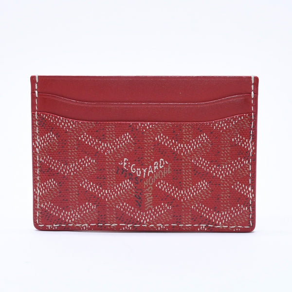 GOYARD ゴヤール サン・シュルピス カードケース レッド STSULPPMLTY02CL02X レザー PVC 美品 中古 4a004295