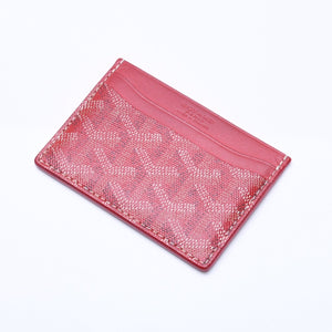 GOYARD ゴヤール サン・シュルピス カードケース レッド STSULPPMLTY02CL02X レザー PVC 美品 中古 4a004295