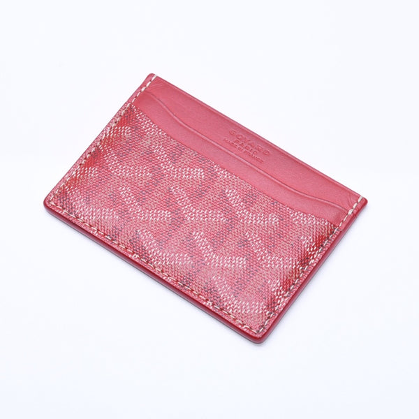 GOYARD ゴヤール サン・シュルピス カードケース レッド STSULPPMLTY02CL02X レザー PVC 美品 中古 4a004295