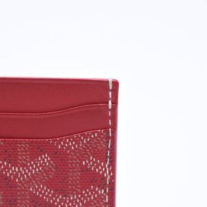 GOYARD ゴヤール サン・シュルピス カードケース レッド STSULPPMLTY02CL02X レザー PVC 美品 中古 4a004295