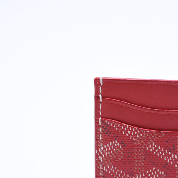 GOYARD ゴヤール サン・シュルピス カードケース レッド STSULPPMLTY02CL02X レザー PVC 美品 中古 4a004295