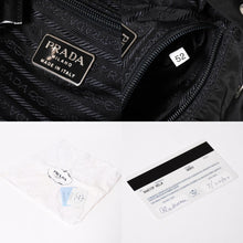 画像をギャラリービューアに読み込む, PRADA プラダ バックパック リュック トライアングルロゴ イタリア製 ナイロン レザー ブラック シルバー金具 美品 中古 4b011883