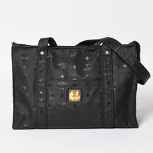 画像をギャラリービューアに読み込む, 極美品 MCM エム・シー・エム Tote Bag トートバッグ Black ブラック ゴールド金具 レザー 中古 4a004610