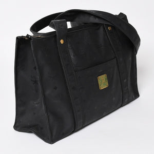 極美品 MCM エム・シー・エム Tote Bag トートバッグ Black ブラック ゴールド金具 レザー 中古 4a004610