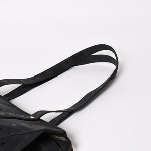 極美品 MCM エム・シー・エム Tote Bag トートバッグ Black ブラック ゴールド金具 レザー 中古 4a004610
