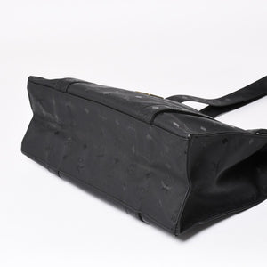 極美品 MCM エム・シー・エム Tote Bag トートバッグ Black ブラック ゴールド金具 レザー 中古 4a004610