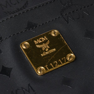 極美品 MCM エム・シー・エム Tote Bag トートバッグ Black ブラック ゴールド金具 レザー 中古 4a004610