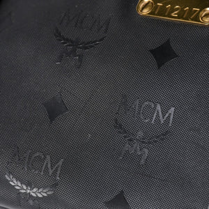 極美品 MCM エム・シー・エム Tote Bag トートバッグ Black ブラック ゴールド金具 レザー 中古 4a004610