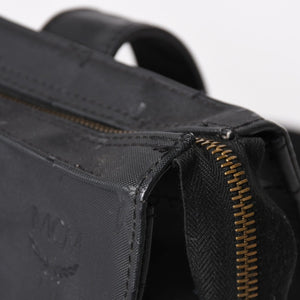 極美品 MCM エム・シー・エム Tote Bag トートバッグ Black ブラック ゴールド金具 レザー 中古 4a004610