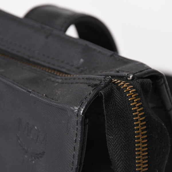 極美品 MCM エム・シー・エム Tote Bag トートバッグ Black ブラック ゴールド金具 レザー 中古 4a004610
