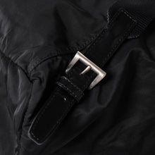 画像をギャラリービューアに読み込む, PRADA プラダ バックパック リュック トライアングルロゴ イタリア製 ナイロン レザー ブラック シルバー金具 美品 中古 4b011883