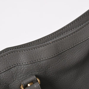 極美品 BALENCIAGA バレンシアガ メタリック エッジ シティ ハンドバッグ 2WAY 432831 レザー グレー ゴールド金具 中古 4a003516