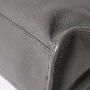 極美品 BALENCIAGA バレンシアガ メタリック エッジ シティ ハンドバッグ 2WAY 432831 レザー グレー ゴールド金具 中古 4a003516