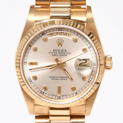極美品 ROLEX ロレックス デイデイト36 腕時計 重量約131.61g 18038 18KYG AT シルバーピンボール文字盤 中古 4a007338