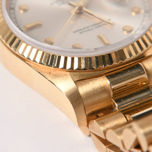 極美品 ROLEX ロレックス デイデイト36 腕時計 重量約131.61g 18038 18KYG AT シルバーピンボール文字盤 中古 4a007338