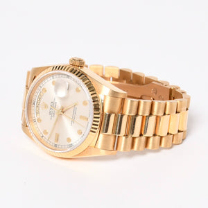 極美品 ROLEX ロレックス デイデイト36 腕時計 重量約131.61g 18038 18KYG AT シルバーピンボール文字盤 中古 4a007338