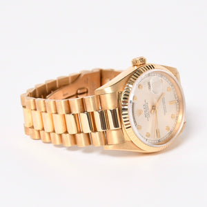 極美品 ROLEX ロレックス デイデイト36 腕時計 重量約131.61g 18038 18KYG AT シルバーピンボール文字盤 中古 4a007338