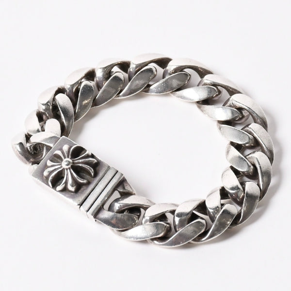 極美品 CHROME HEARTS クロムハーツ CLSC LRG3 CHX ラージボックスID クラシックチェーン ブレスレット 15リンク 重量約108.54g 中古 4a007352