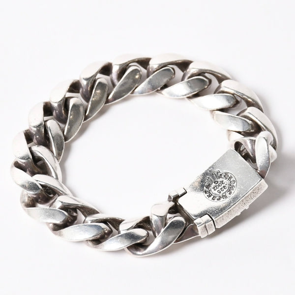 極美品 CHROME HEARTS クロムハーツ CLSC LRG3 CHX ラージボックスID クラシックチェーン ブレスレット 15リンク 重量約108.54g 中古 4a007352