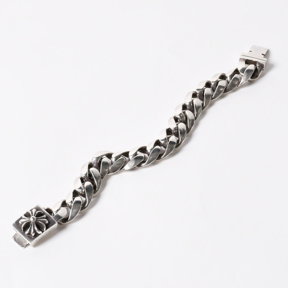 極美品 CHROME HEARTS クロムハーツ CLSC LRG3 CHX ラージボックスID クラシックチェーン ブレスレット 15リンク 重量約108.54g 中古 4a007352