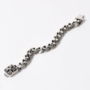 極美品 CHROME HEARTS クロムハーツ CLSC LRG3 CHX ラージボックスID クラシックチェーン ブレスレット 15リンク 重量約108.54g 中古 4a007352