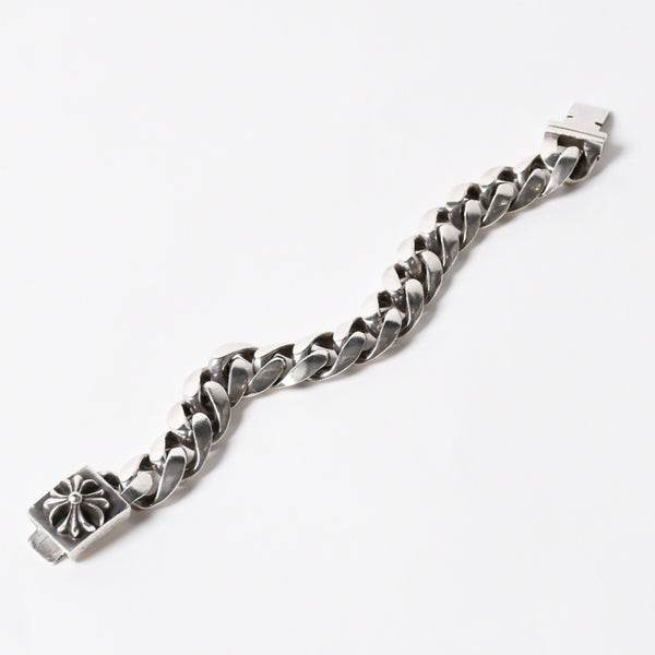 極美品 CHROME HEARTS クロムハーツ CLSC LRG3 CHX ラージボックスID クラシックチェーン ブレスレット 15リンク 重量約108.54g 中古 4a007352